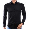 David Newman zwart heren overhemd slim fit met Italiaanse uitstraling – voorkant