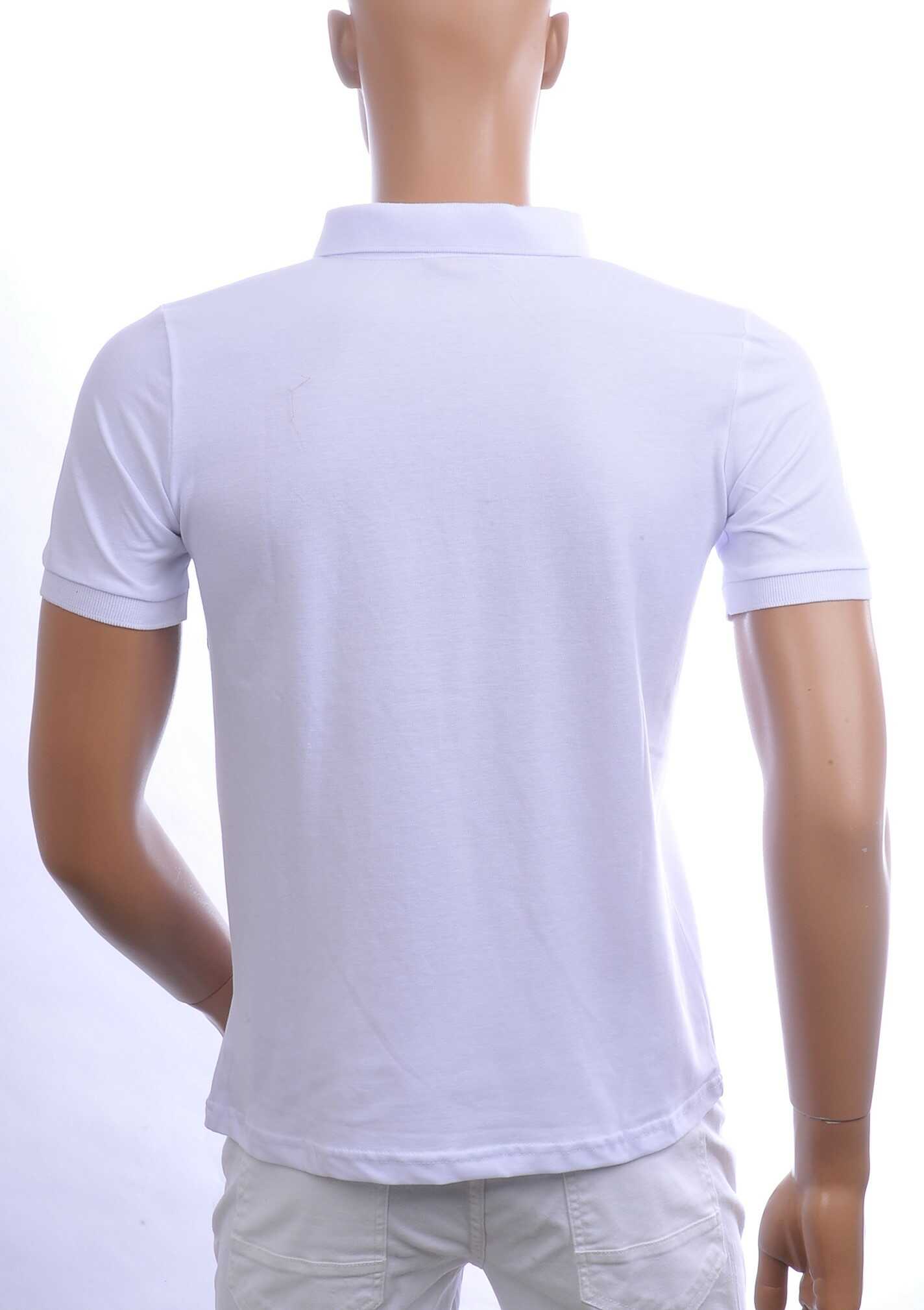 Ci-Borg Trendy Heren Polo T-Shirt met Tijgerkop Print Met Zilver Steentjes - Wit | Modieus en Comfortabel