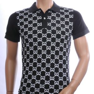 CONTOUR Trendy Allover Modern Dessin Heren Polo T-shirt – Zwart | Comfortabele en Stijlvolle voor Elk Seizoen