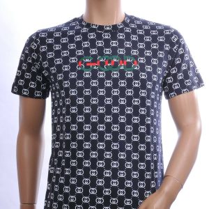 CONTOUR Trendy GOOD Allover Modern Dessin Ronde Hals Heren T-shirt – Navy | Comfortabel en Stijlvol voor Elke Seizoen