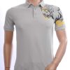 CI-BORG Trendy Heren Polo T-Shirt met Geborduurde Tijgerkop – Beige | Comfortabel, Stijlvol en Perfect voor Elke Seizoen