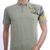 CI-BORG Trendy Heren Polo T-Shirt met Geborduurde Tijgerkop – Groen | Comfortabel, Stijlvol en Perfect voor Elke Seizoen