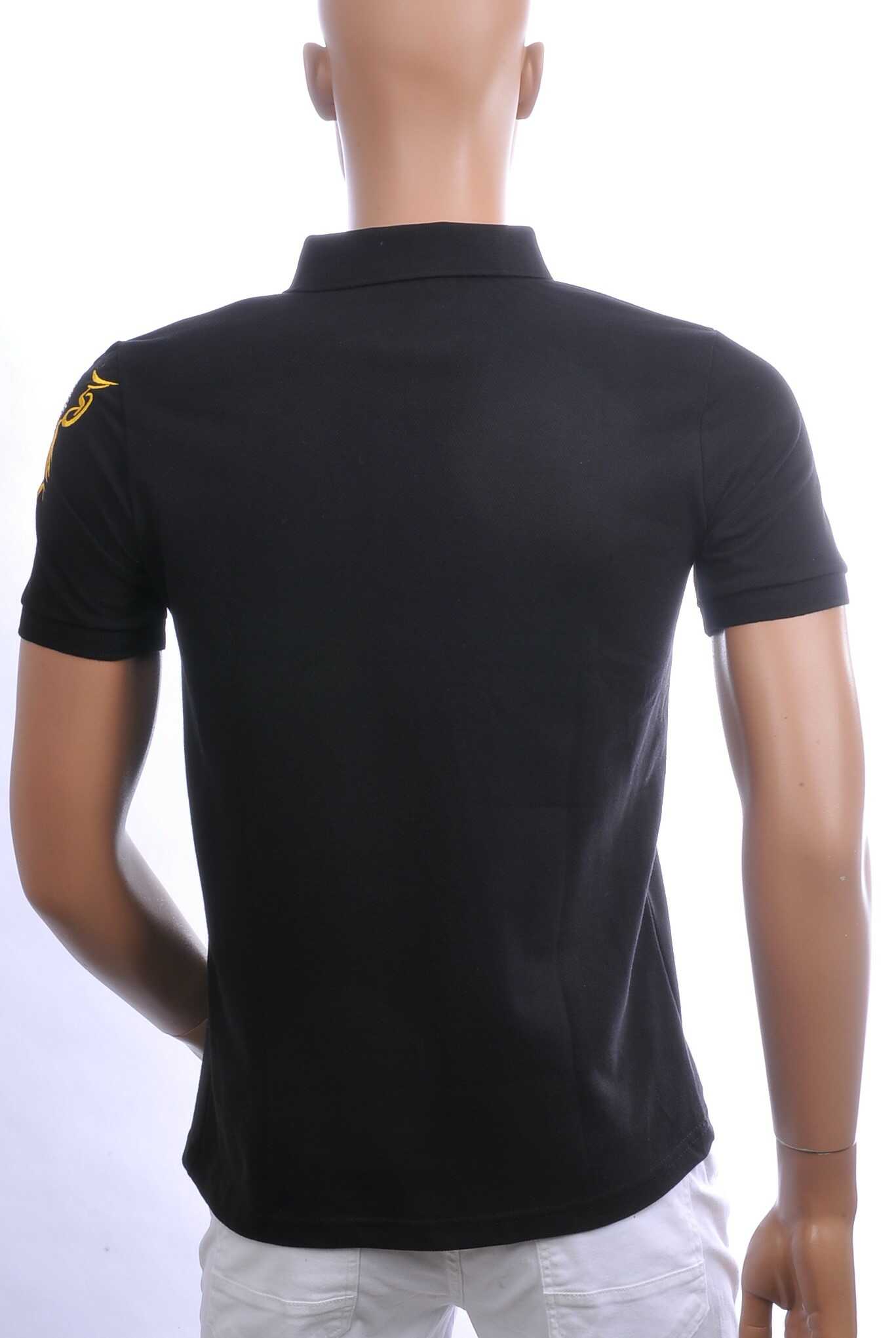 CI-BORG Trendy Heren Polo T-Shirt met Geborduurde Tijgerkop – Zwart | Comfortabel, Stijlvol en Perfect voor Elke Seizoen