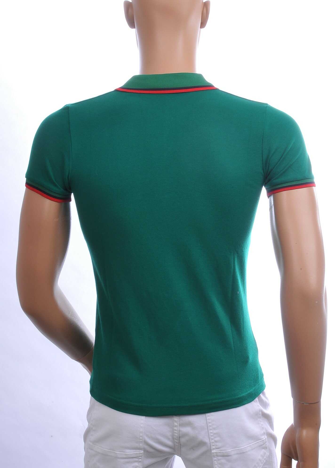 Contour Trendy Effen Kleur Heren Polo T-Shirt met Golfer Silhouette Logo – Groen | Modieuze heren polo voor casual en sportieve looks