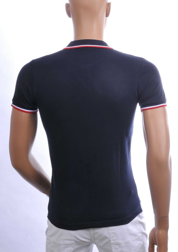 Contour Trendy Effen Kleur Heren Polo T-Shirt met Golfer Silhouette Logo – Navy | Modieuze heren polo voor casual en sportieve looks