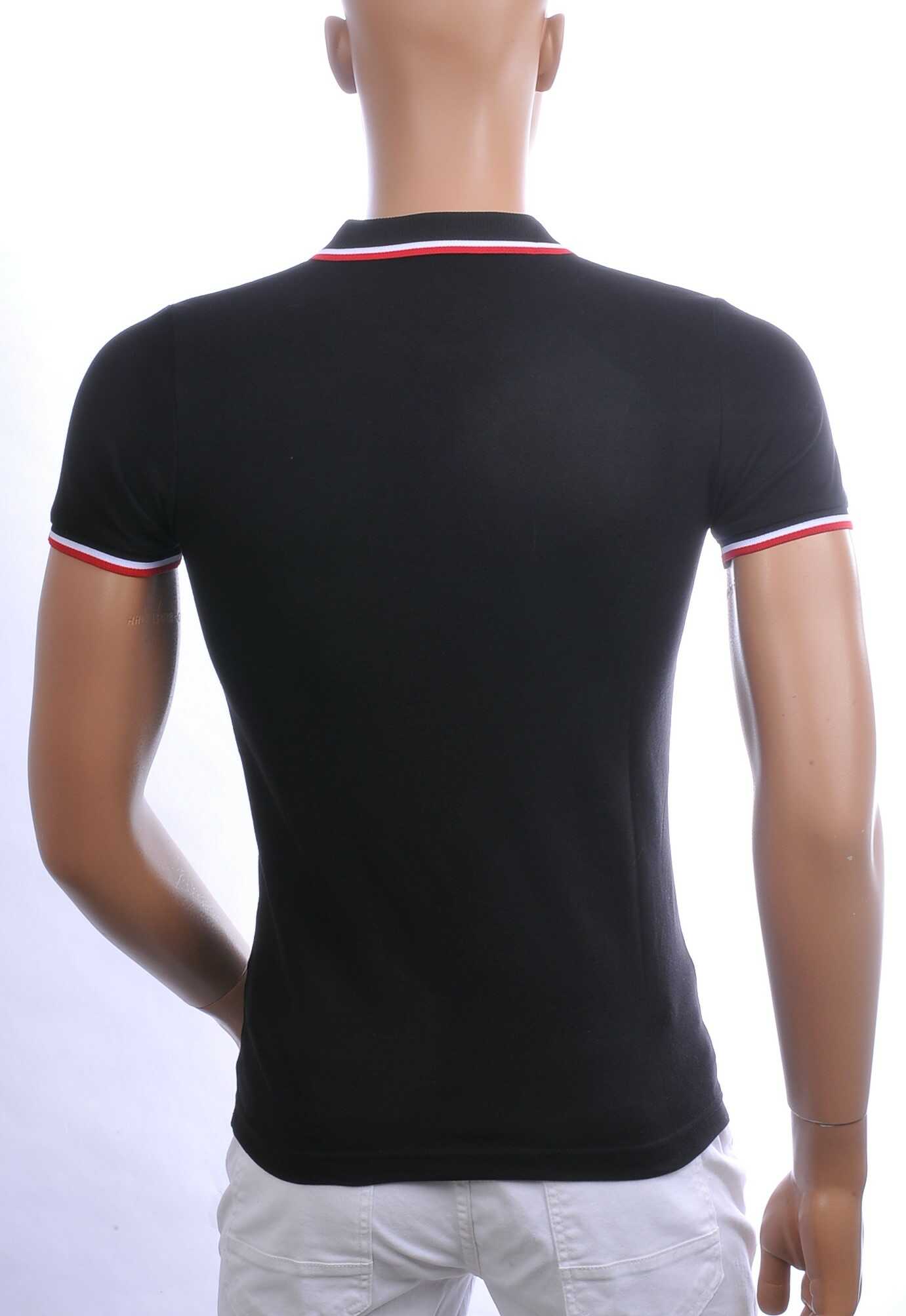 Contour Trendy Effen Kleur Heren Polo T-Shirt met Golfer Silhouette Logo – Zwart | Modieuze heren polo voor casual en sportieve looks