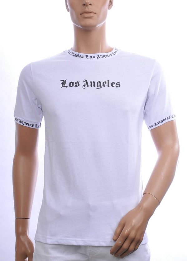 FCT COMPANY Trendy Los Angeles Ronde Hals Heren T-Shirt - Wit | Comfortabel - Perfect voor Elke Seizoen