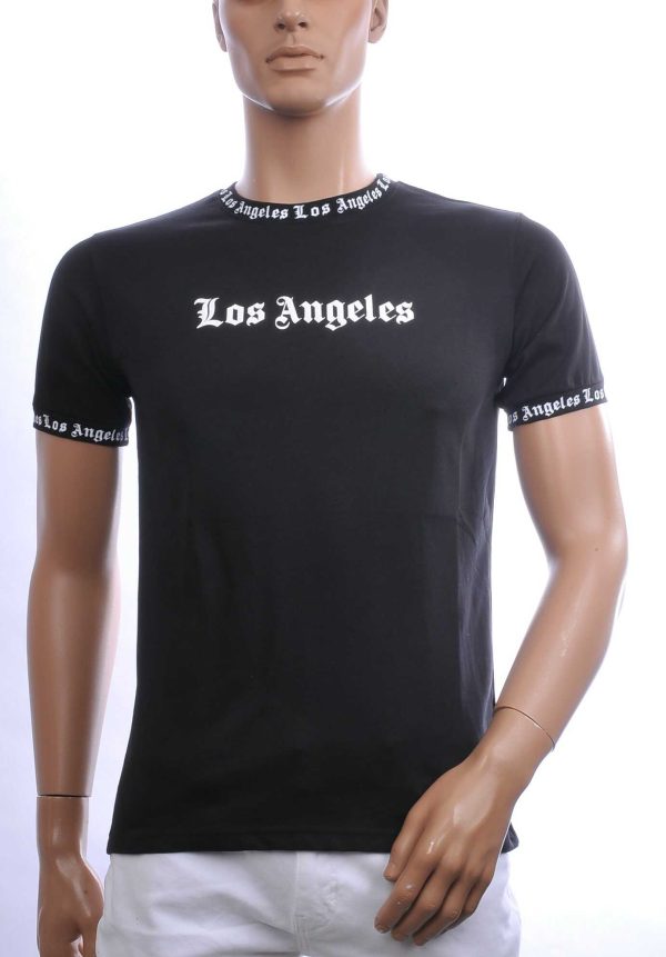 FCT COMPANY Trendy Los Angeles Ronde Hals Heren T-Shirt - Zwart | Comfortabel - Perfect voor Elke Seizoen