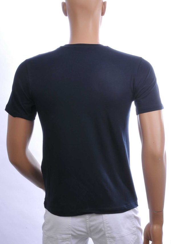 Les Designers Trendy Ronde Hals Heren T-shirt met Geborduurde Tijgerkop en Steentjes – Navy