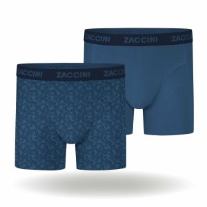 Zaccini Trendy 2-pack Perfect Fit Allover Water Plant Print Heren Boxershorts – Blauw