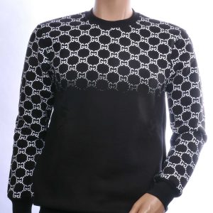CONTOUR Trendy Allover Dessin Ronde Hals Sweatshirt - Zwart
