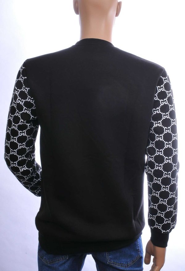 CONTOUR Trendy Allover Dessin Ronde Hals Sweatshirt - Zwart
