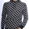 CONTOUR Trendy Allover Dessin Sweatshirt Met Capuchon - Zwart