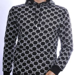 CONTOUR Trendy Allover Dessin Sweatshirt Met Capuchon - Zwart
