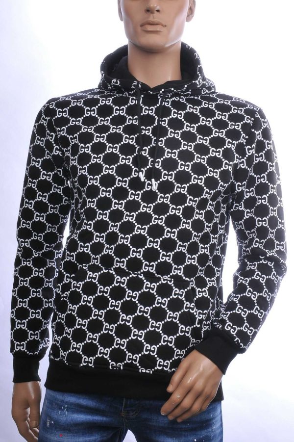 CONTOUR Trendy Allover Dessin Sweatshirt Met Capuchon - Zwart