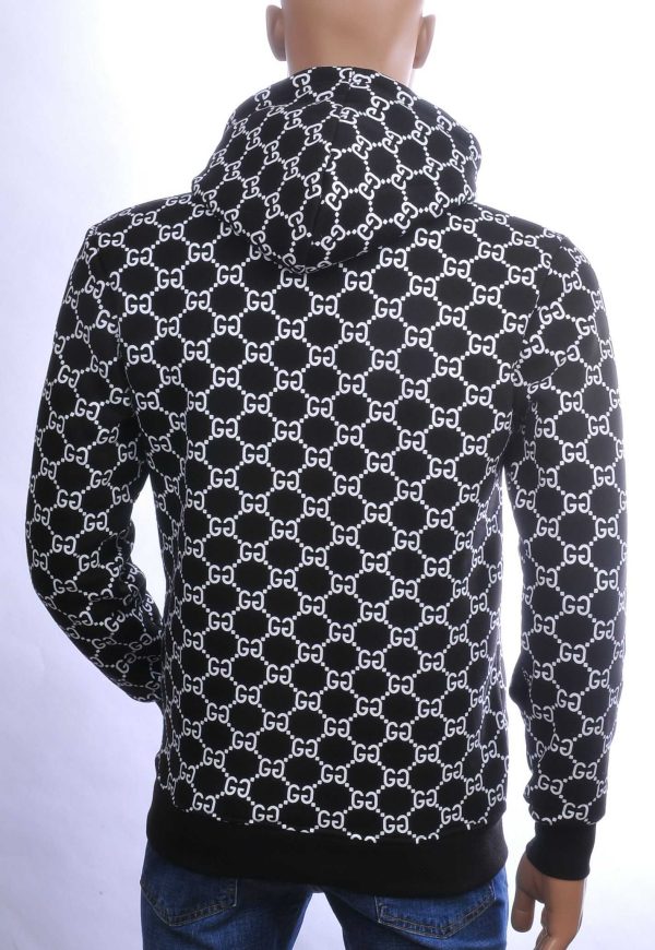 CONTOUR Trendy Allover Dessin Sweatshirt Met Capuchon - Zwart