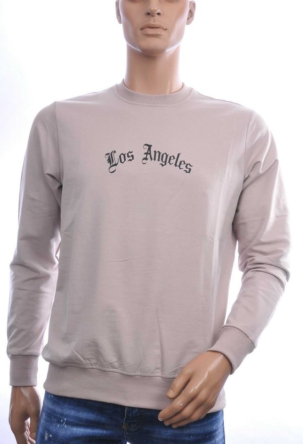 CONTOUR Trendy “Los Angeles” Ronde Hals Sweatshirt - Beige