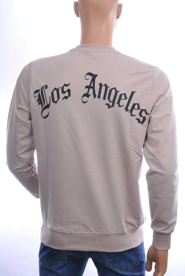 CONTOUR Trendy “Los Angeles” Ronde Hals Sweatshirt - Beige