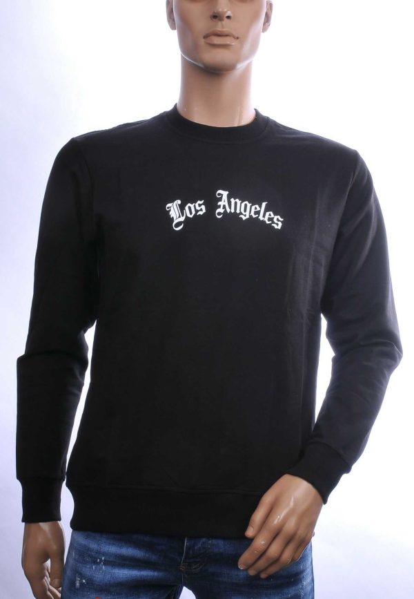 CONTOUR Trendy “Los Angeles” Ronde Hals Sweatshirt - Zwart