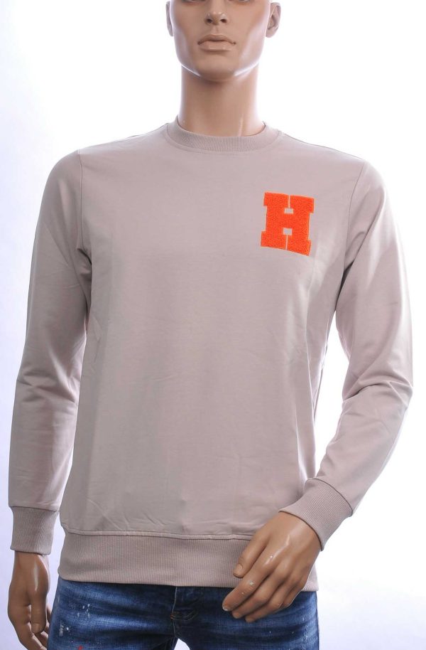 CONTOUR Trendy Regular Fit Ronde Hals Sweatshirt – Beige