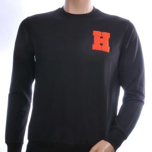 CONTOUR Trendy Regular Fit Ronde Hals Sweatshirt – Zwart