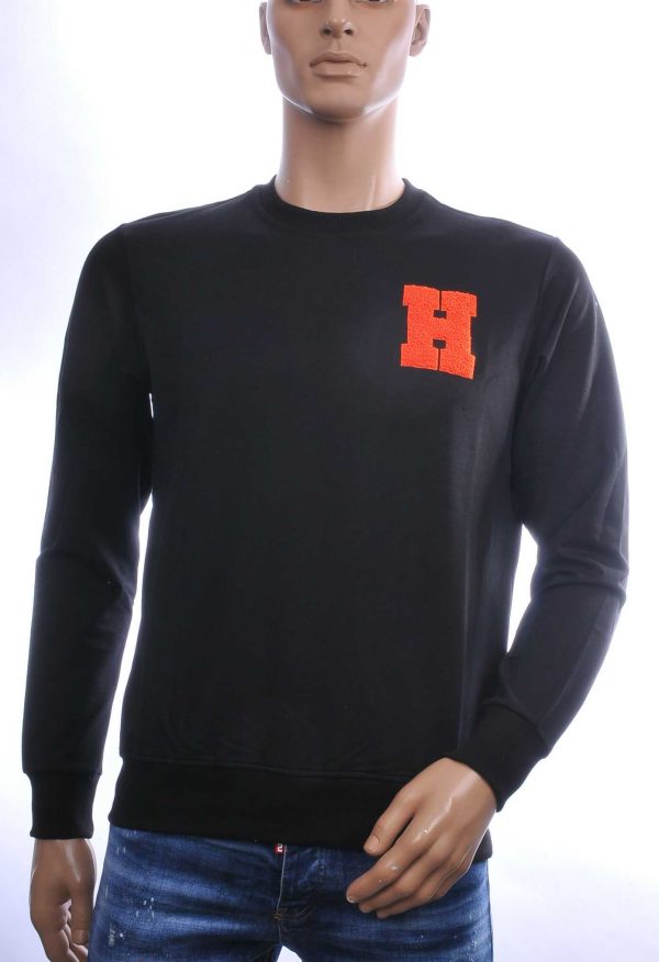 CONTOUR Trendy Regular Fit Ronde Hals Sweatshirt – Zwart