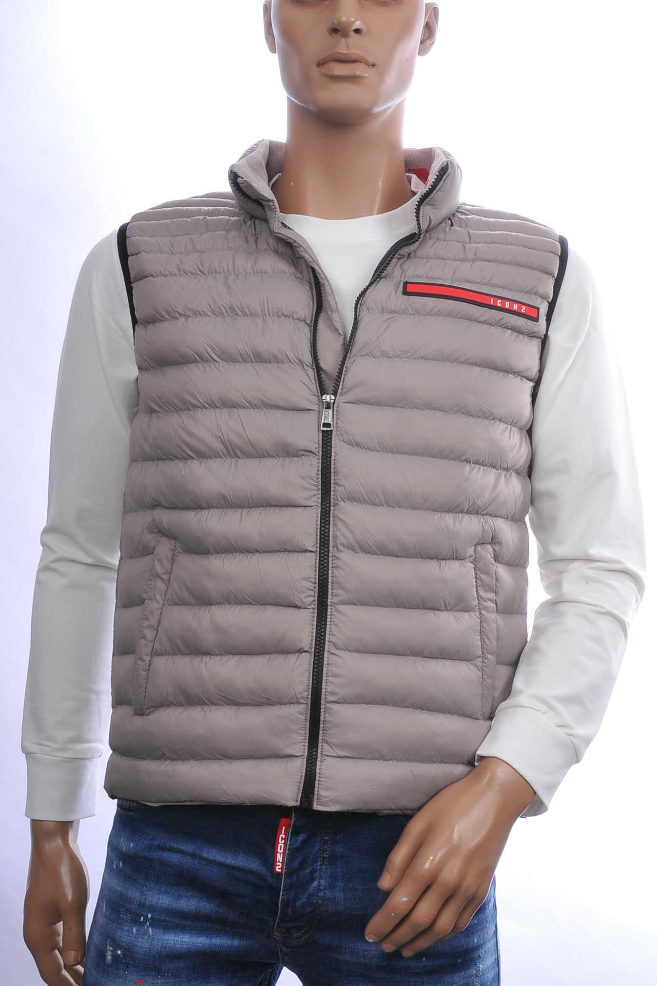 ICON2 Trendy Gewatteerde Slim Fit Korte Heren Bodywarmer - Beige