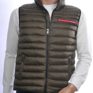ICON2 Trendy Gewatteerde Slim Fit Korte Heren Bodywarmer - Khaki