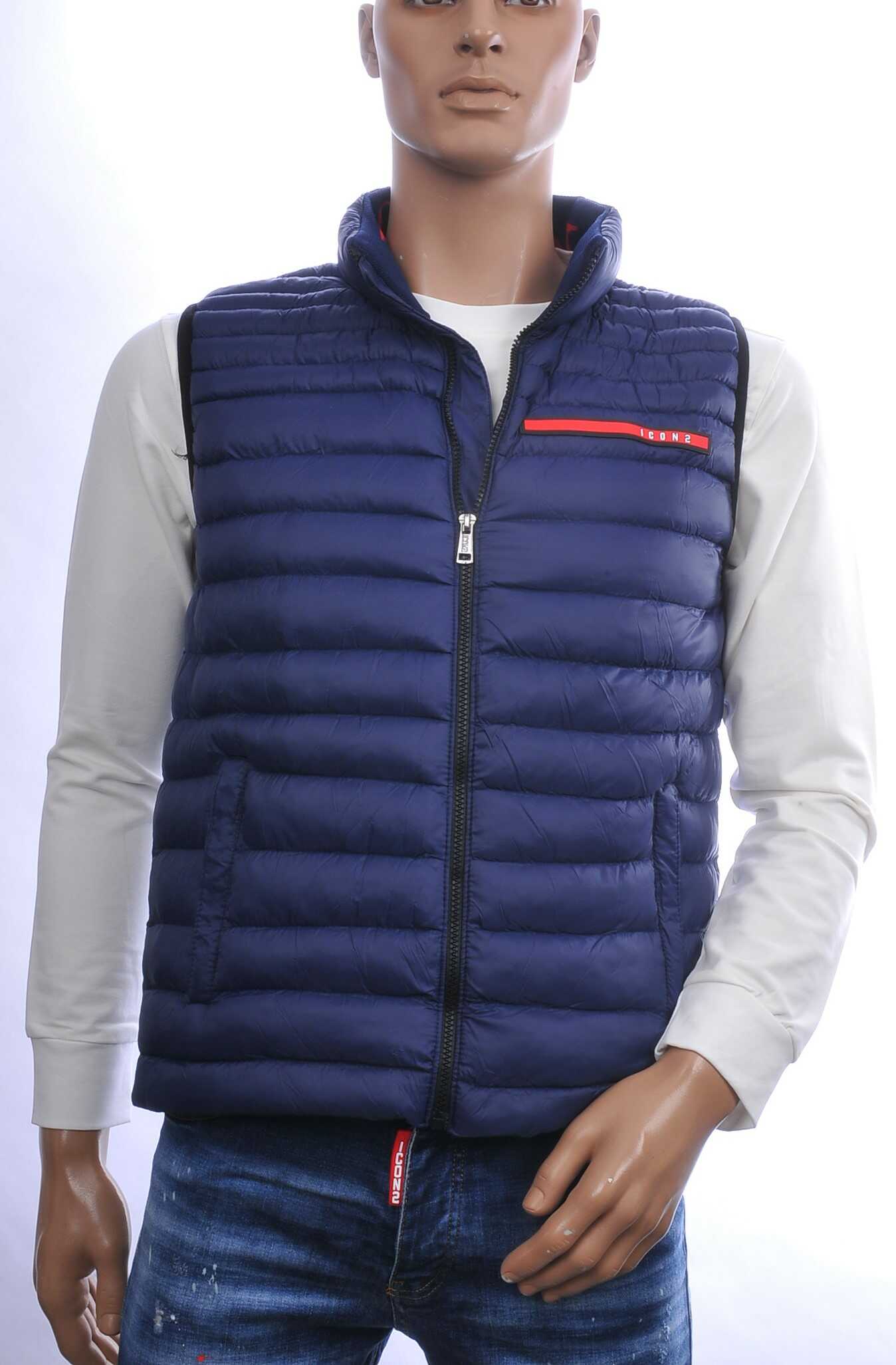ICON2 Trendy Gewatteerde Slim Fit Korte Heren Bodywarmer - Navy