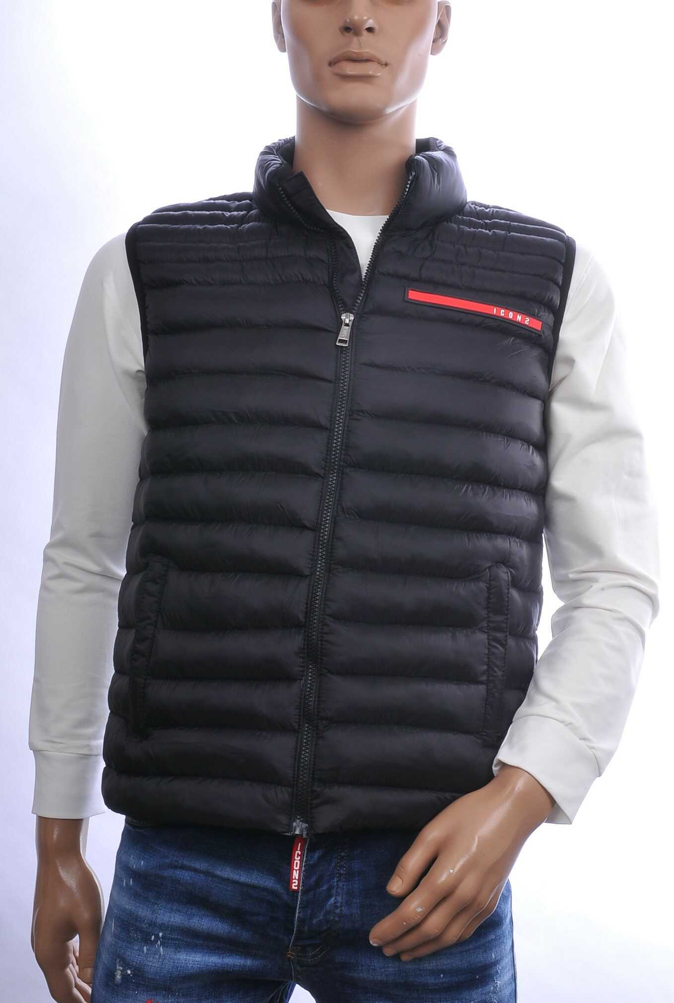 ICON2 Trendy Gewatteerde Slim Fit Korte Heren Bodywarmer - Zwart