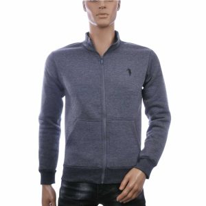 FLEX-STYLE Trendy Effen Heren Sweatvest met Opstaande Kraag - Antraciet