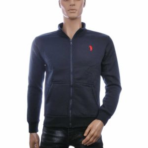 FLEX-STYLE Trendy Effen Heren Sweatvest met Opstaande Kraag - Zwart