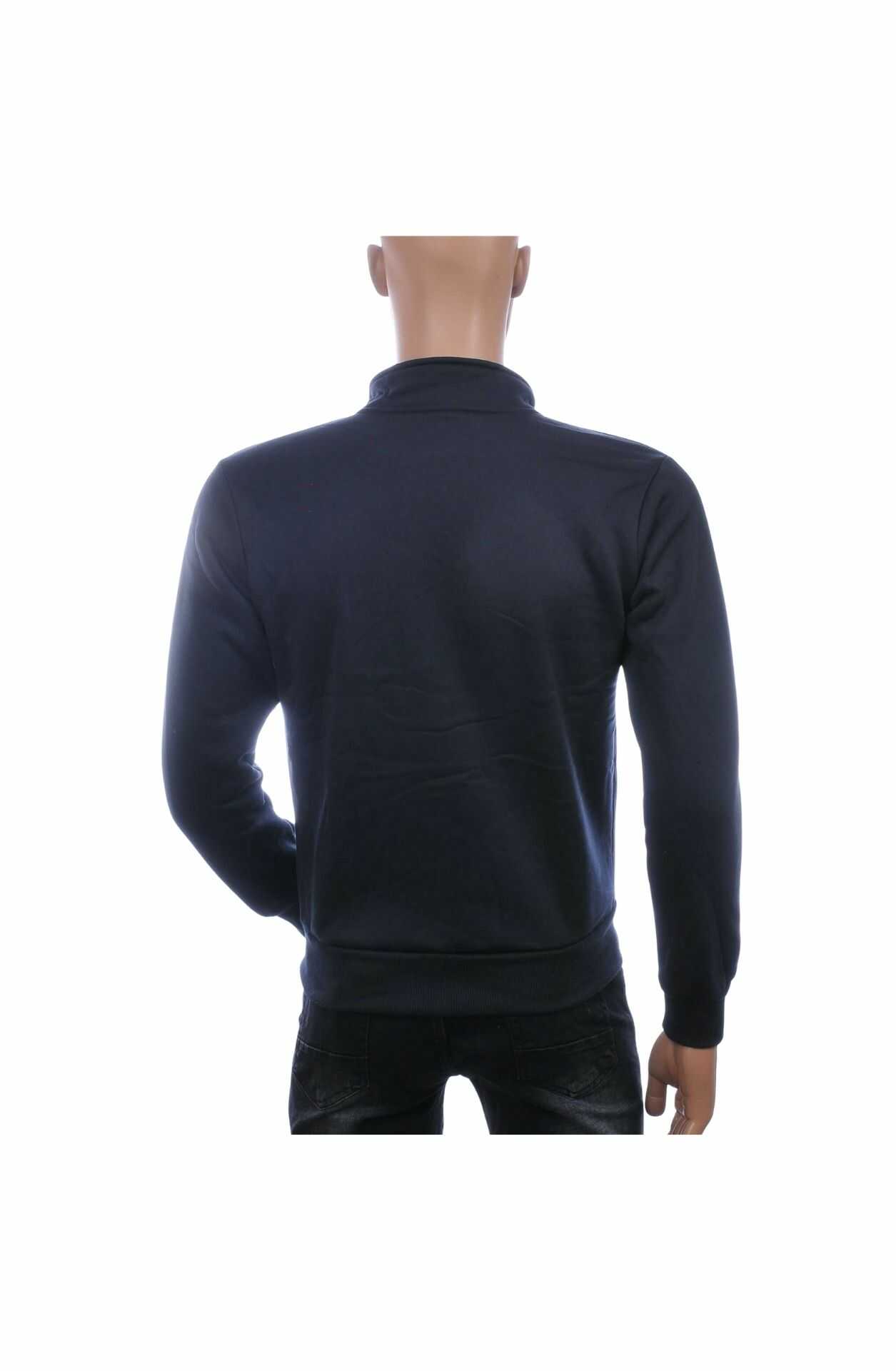 FLEX-STYLE Trendy Effen Heren Sweatvest met Opstaande Kraag - Zwart