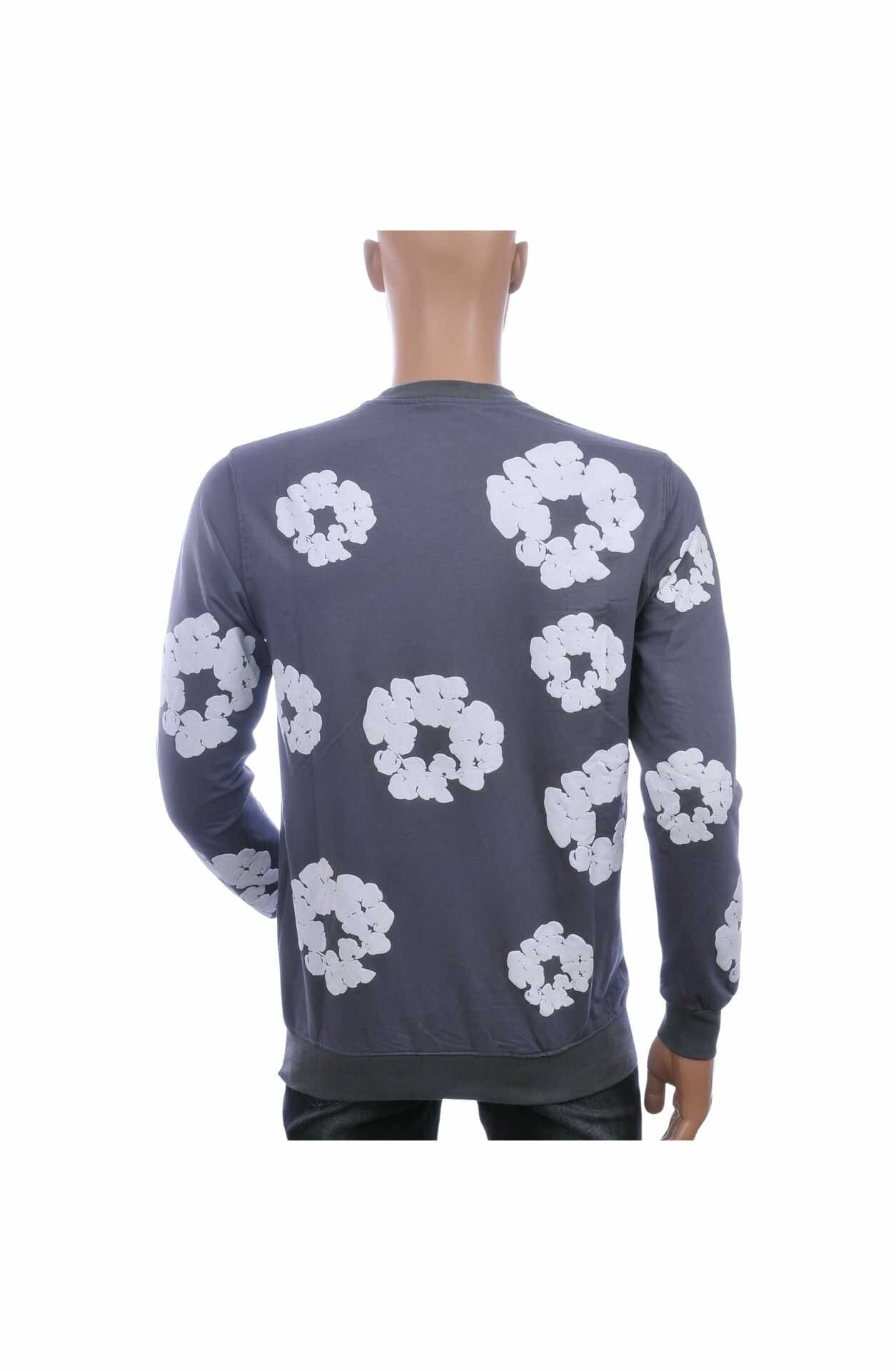 ICON2 Trendy Allover Bloemenprint Heren Sweatshirt – Antraciet