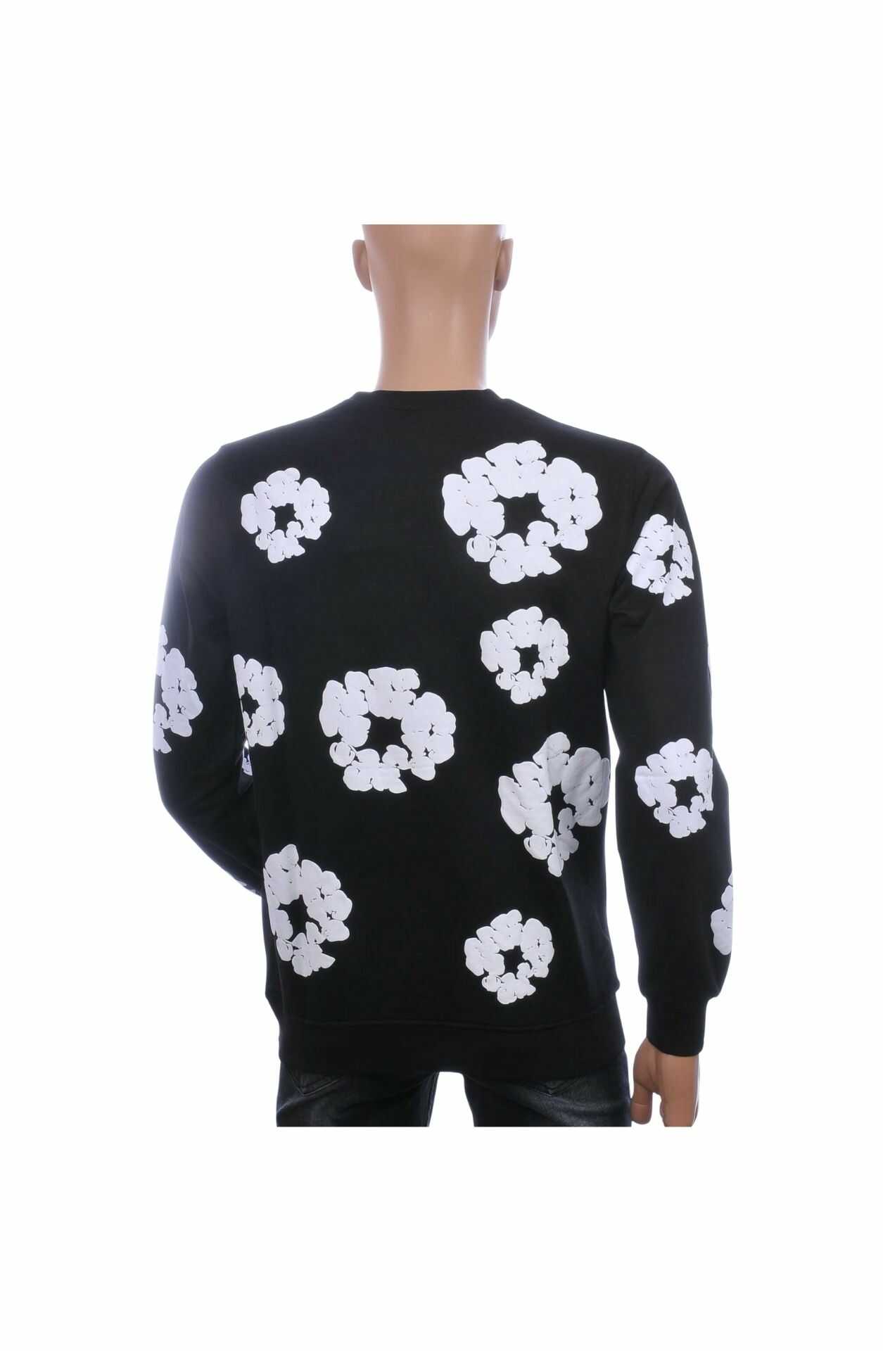ICON2 Trendy Allover Bloemenprint Heren Sweatshirt – Zwart