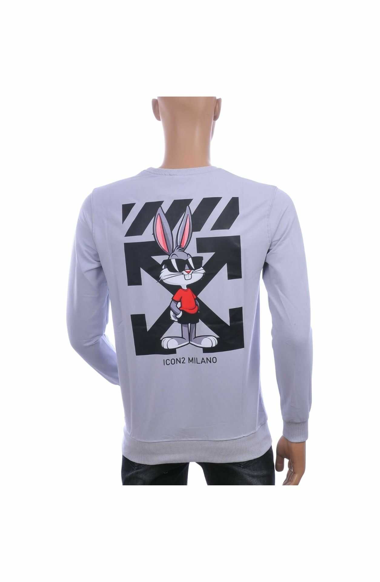 ICON2 Trendy Heren Sweatshirt met Bugs Bunny Print – Grijs