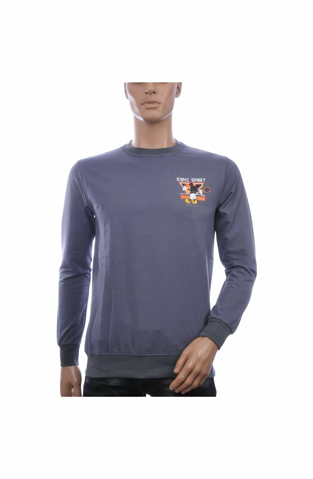 🧥 ICON2 Trendy Ronde Hals Heren Sweatshirt met Mickey Mouse Print – Antraciet