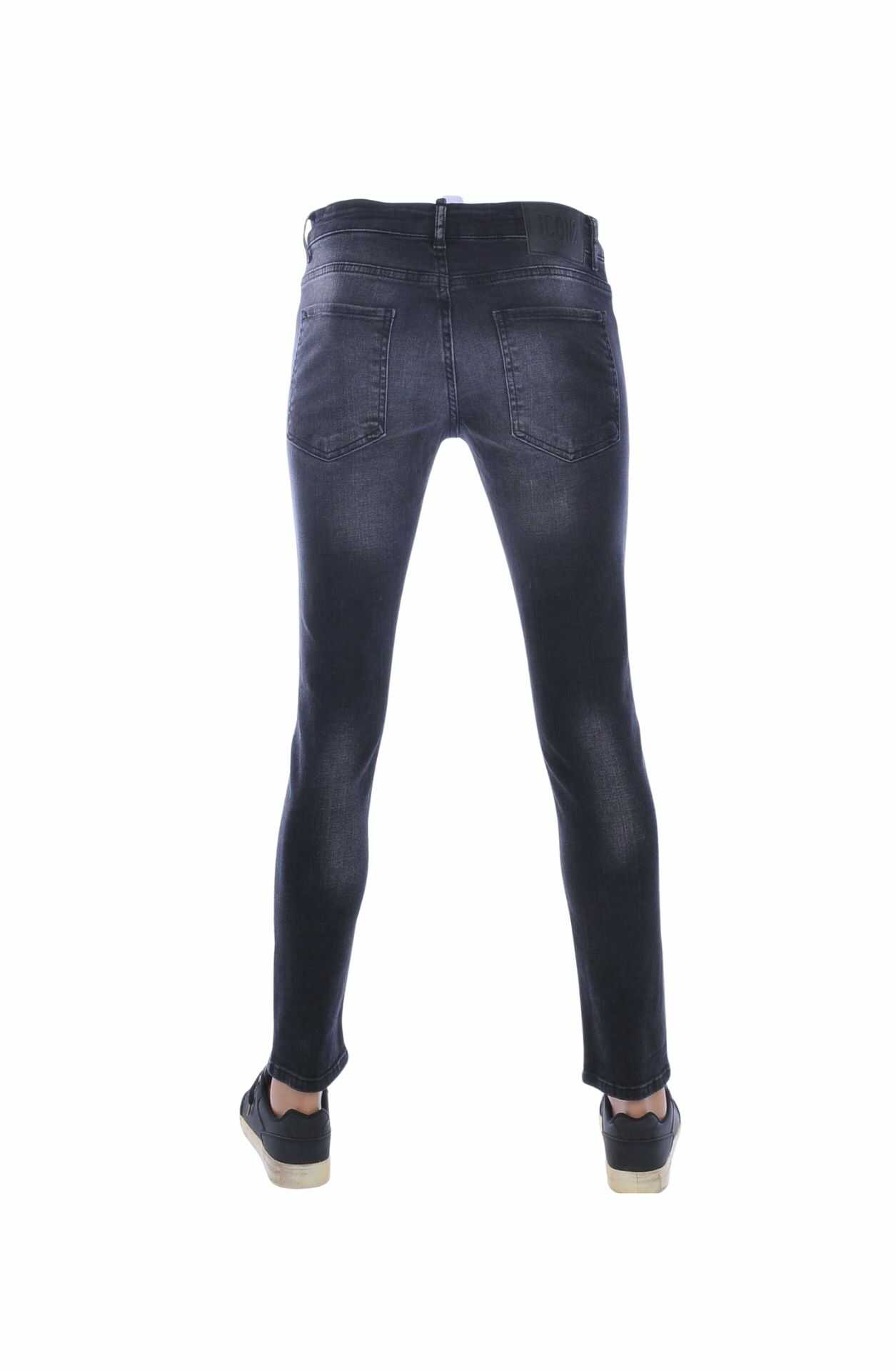 ICON2 Trendy Slim Fit Stretch Gescheurde Heren Jeans – Zwart