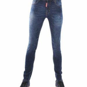 ICON Trendy Gewassen Slim Fit Stretch Heren Jeans – Donkerblauw
