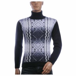 CI-BORG Luxe Gebreide Winter Coltrui Heren – Navy