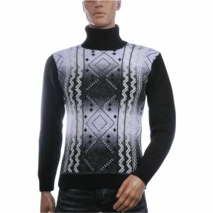 CI-BORG Luxe Gebreide Winter Coltrui Heren – Zwart