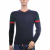 CI-BORG Trendy Slim Fit V-Hals Dunne Heren Trui - Navy