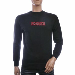 ICON2 Luxe Ronde Hals Sweatshirt – Zwart