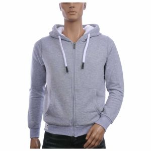 RED BRIDGE Heren Vest met Capuchon & Witte Voering – Grijs