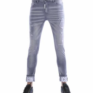 ICON slim fit heren jeans grijs met stretch en urban design