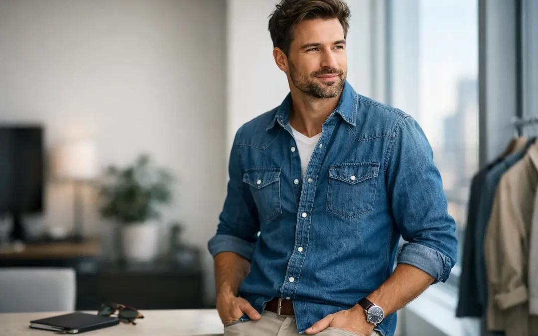 Denim overhemd heren: zo draag je het goed