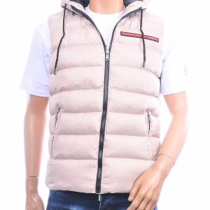 ICON2 heren bodywarmer beige met capuchon en rits