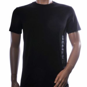 zwart heren t-shirt slim fit katoen stretch