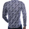 black number heren overhemd wit paisley slim fit