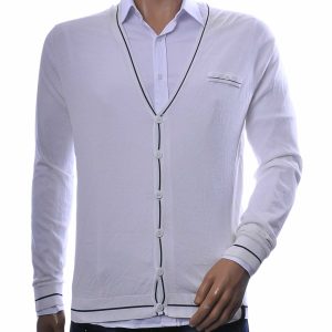 wit heren sweatvest v hals kuss